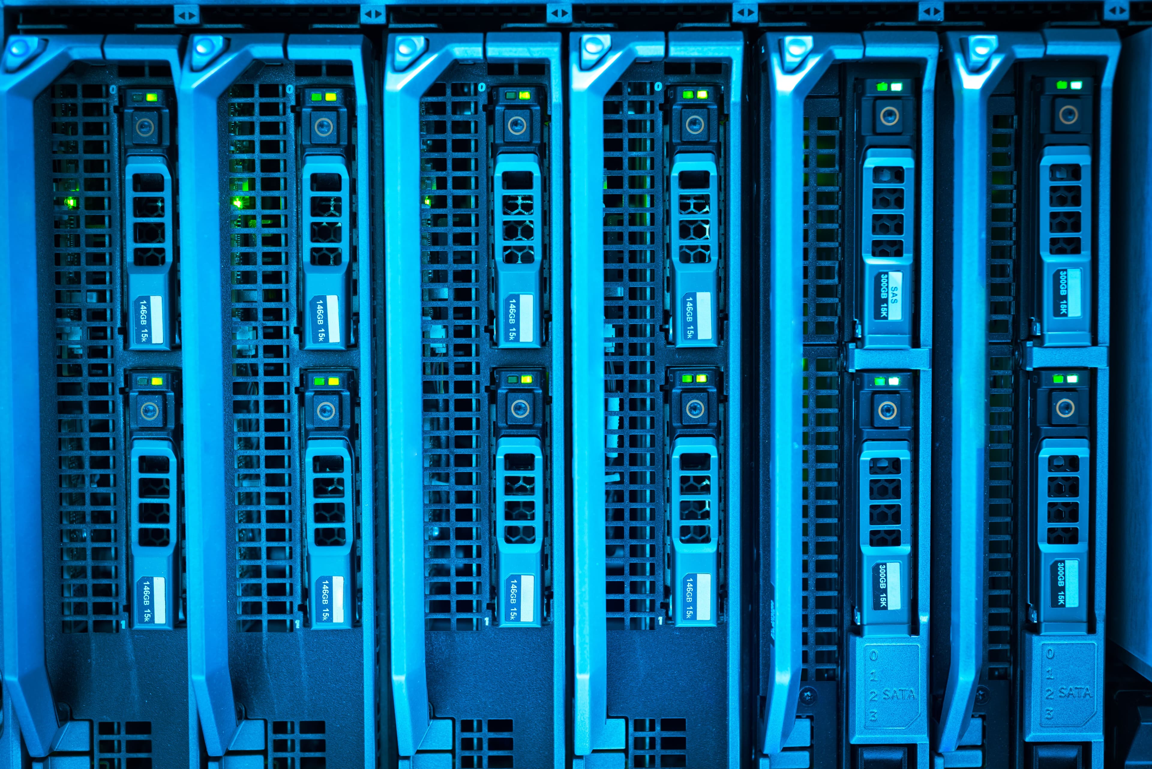 Enterprise server racks prepared for secure data center migration