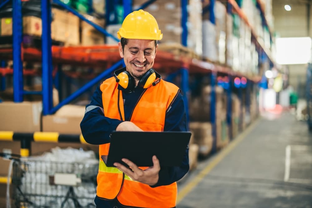 Warehouse professional tracking business assets and inventory